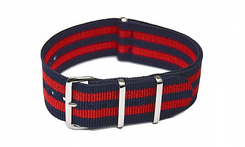 NATO Strap - Modrá / červená