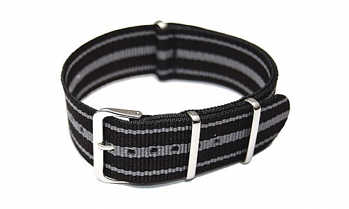 NATO Strap - Černá / šedá