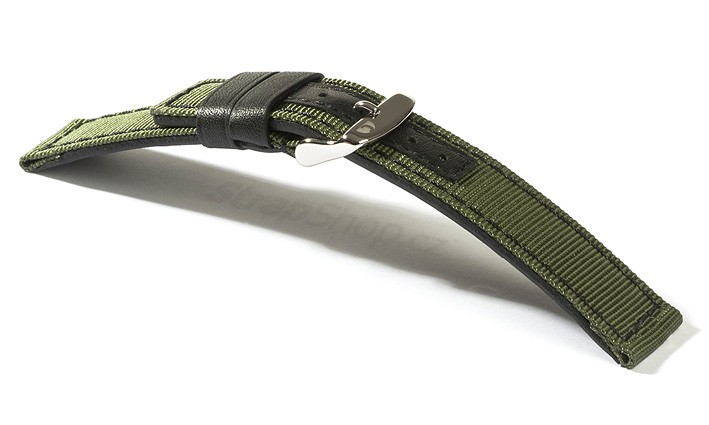 Řemínek k hodinkám Campagnolo Technical - zelená / černá (01) 18 mm