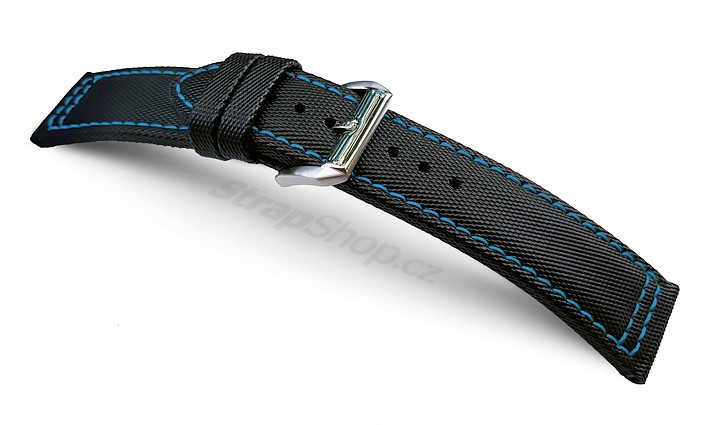 Řemínek k hodinkám CAMPAGNOLO Sailcloth - modré prošití (04) 24 mm