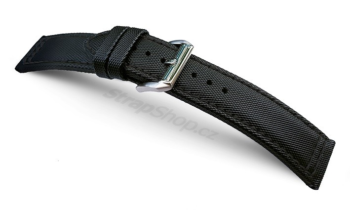 Řemínek k hodinkám CAMPAGNOLO Sailcloth - černé prošití (01) 20 mm