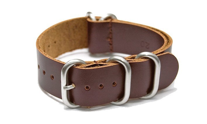 Řemínek k hodinkám ZULU Strap - Kůže hnědá - šíře 18 mm