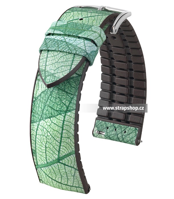 Řemínek k hodinkám HIRSCH Leaf - zelená (40) 20 mm pánský