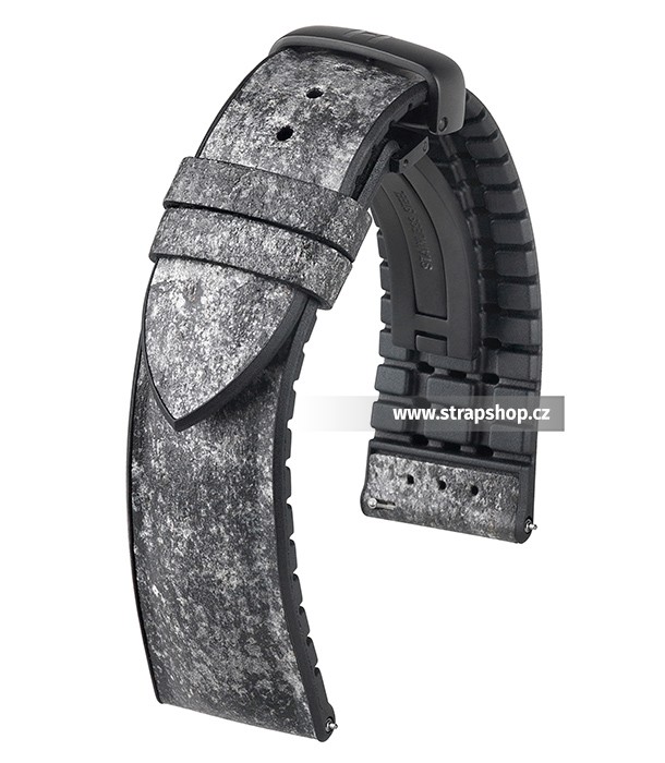 Řemínek k hodinkám HIRSCH Stone - šedá (32) / černá (50) 20 mm pánský