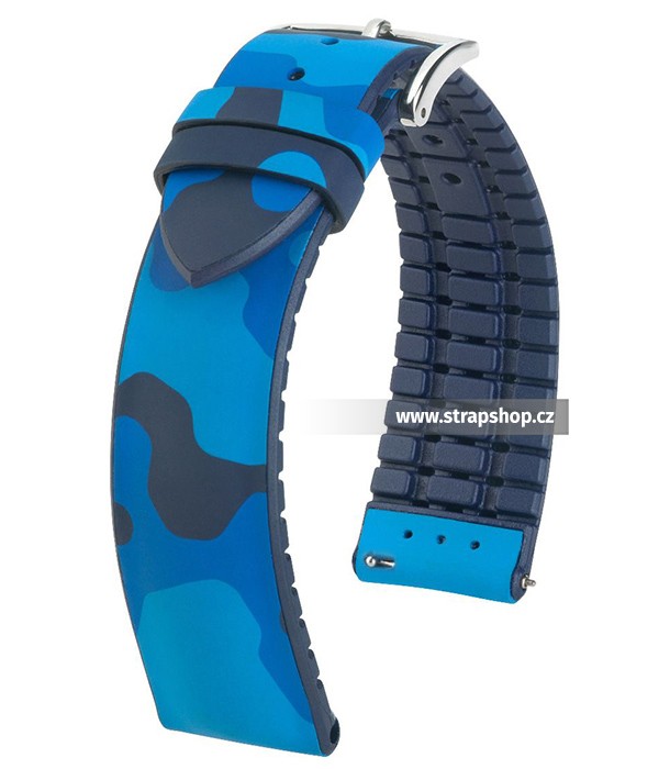 Řemínek k hodinkám HIRSCH John - modrá (80) / modrá (80) 20 mm