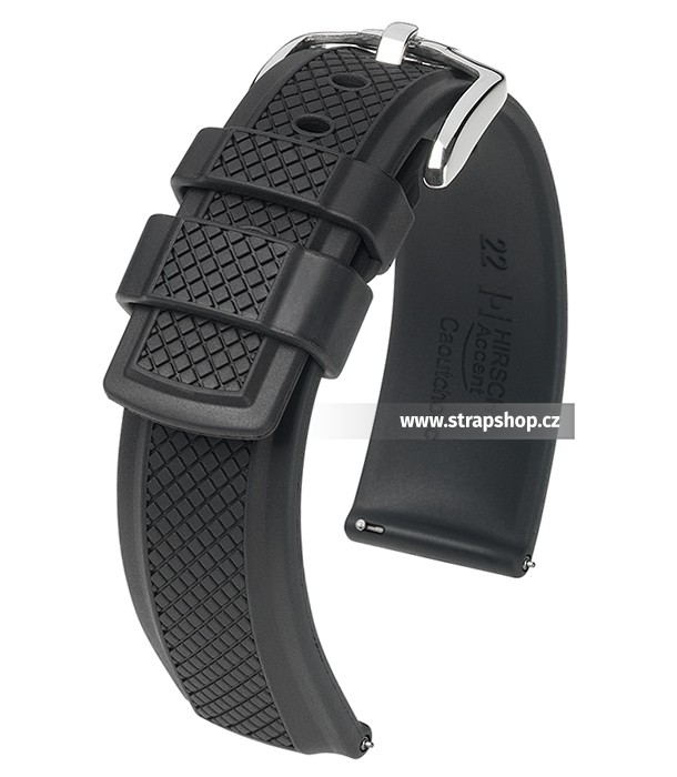 Řemínek k hodinkám HIRSCH Accent - černá (50) 24 mm pánský