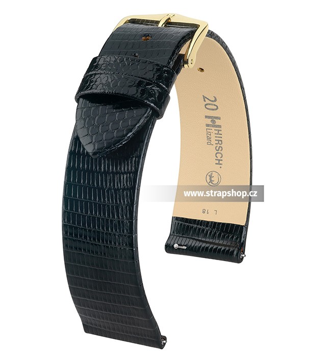 Řemínek k hodinkám HIRSCH Lizard - černá (50) 20 mm dámský