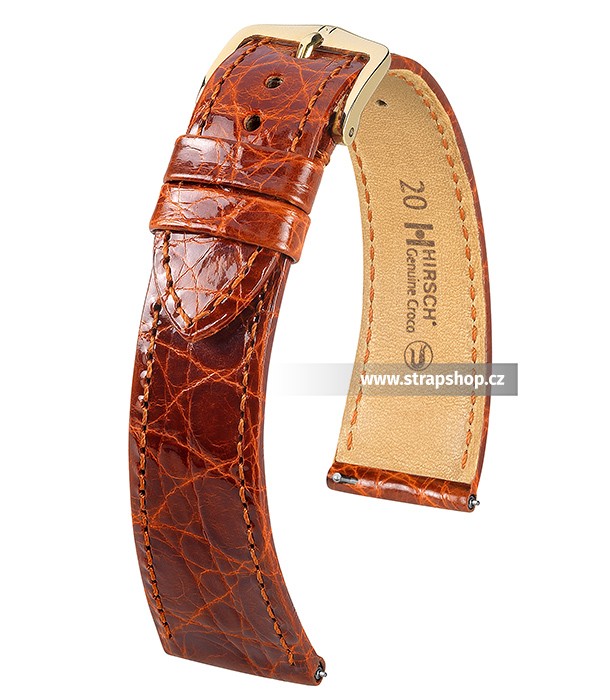 Řemínek k hodinkám HIRSCH Genuine Croco - zlatohnědá (70) 17 mm pánský