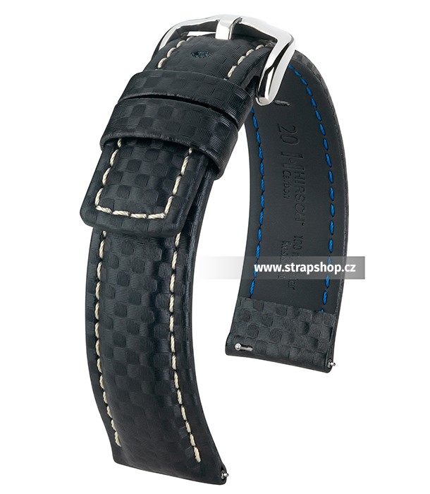 Řemínek k hodinkám HIRSCH Carbon XL - černá (50) 20 mm