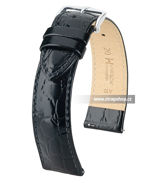 Řemínek k hodinkám HIRSCH Crocograin - černá (50) 13 mm dámský