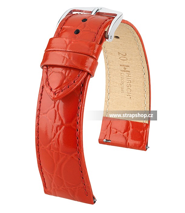 Řemínek k hodinkám HIRSCH Crocograin - červená (20) 18 mm dámský