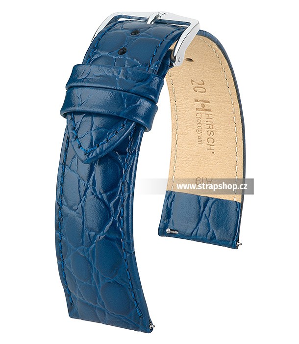 Řemínek k hodinkám HIRSCH Crocograin - modrá (80) 18 mm dámský