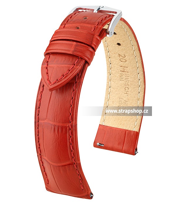 Řemínek k hodinkám HIRSCH Duke M - červená (20) 12 mm dámský