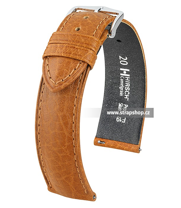 Řemínek k hodinkám HIRSCH Camelgrain - světle hnědá (10) 19 mm pánský