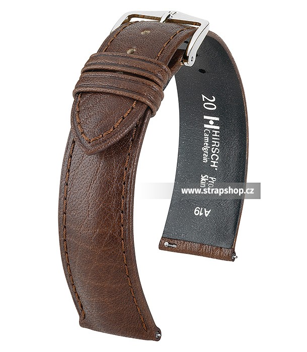 Řemínek k hodinkám HIRSCH Camelgrain - hnědá (15) 14 mm dámský