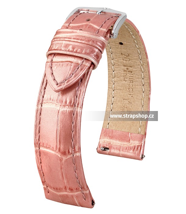 Řemínek k hodinkám HIRSCH Duke Metalic - růžová (22) 18 mm dámský