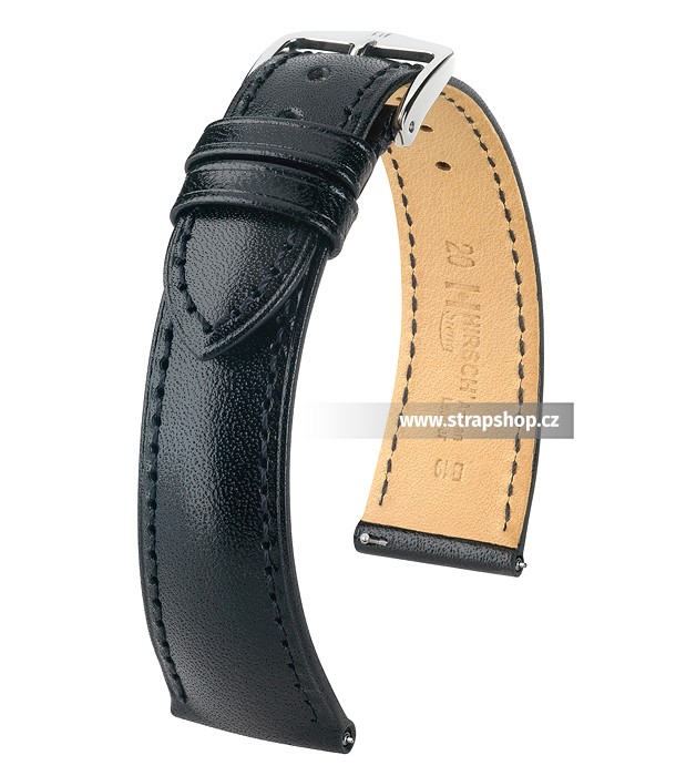 Řemínek k hodinkám HIRSCH Siena - černá (50) 18 mm pánský