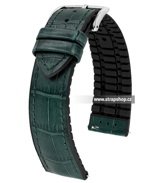 Řemínek k hodinkám HIRSCH Paul - Tmavě zelená (40) 20 mm pánský