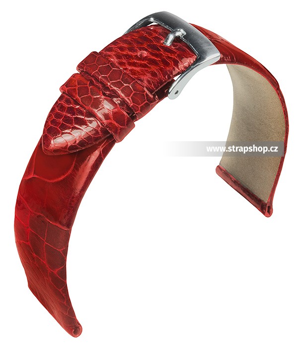 Řemínek k hodinkám BARINGTON Ostrich leg - červená (40) 18 mm pánský