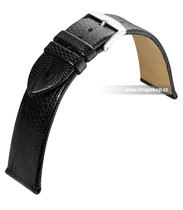 Řemínek k hodinkám BARINGTON Lizard - černá (10) 16 mm pánský