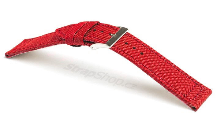 Řemínek k hodinkám Campagnolo Canvas Red - červená (05) 22 mm