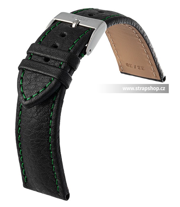 Řemínek k hodinkám EULUX Imperator - černá / zelená (06) 18 mm