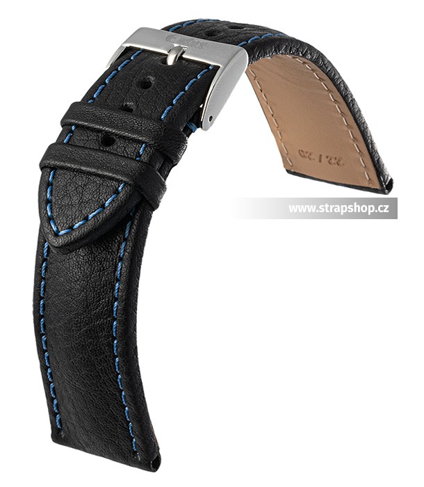 Řemínek k hodinkám EULUX Imperator - černá / modrá (05) 20 mm