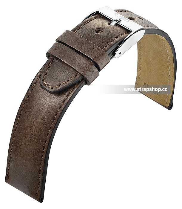 Řemínek k hodinkám EULUX Cavallo Sport - tmavě hnědá (27) 20 mm