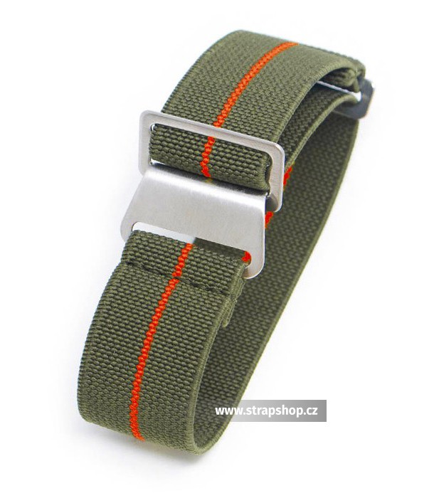 Řemínek k hodinkám Parachute Strap - Zelená / červená - šíře 20 mm