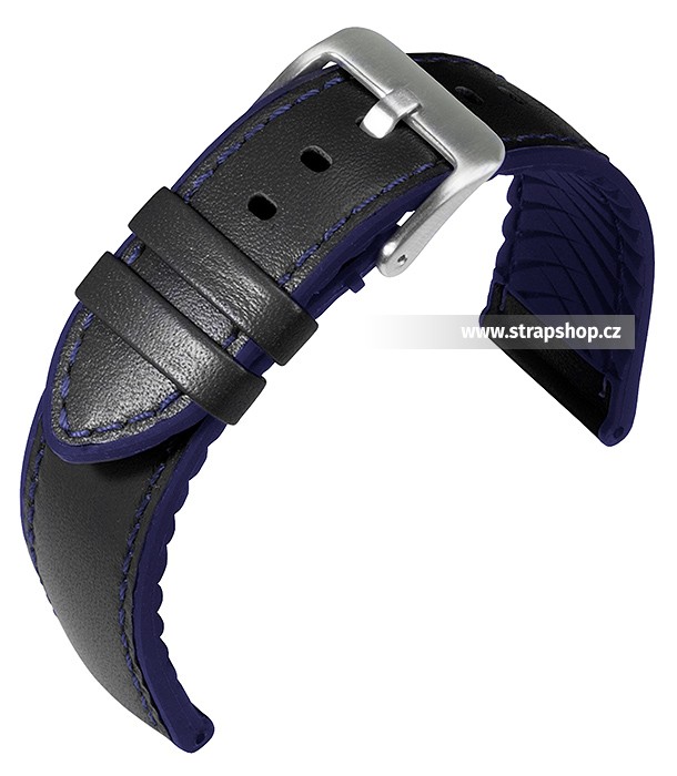 Řemínek k hodinkám EUTec Waterproof - modrá / černá (50) 24 mm