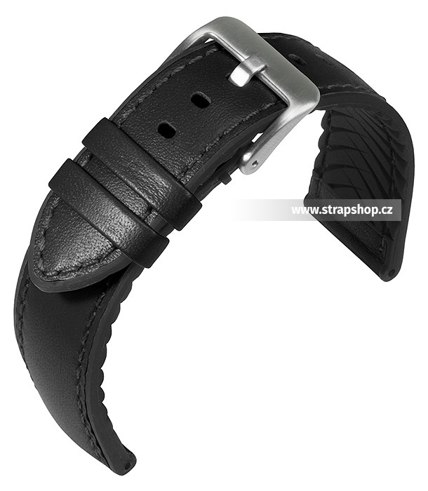 Řemínek k hodinkám EUTec Waterproof - černá / černá (10) 24 mm
