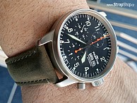 HIRSCH Heritage - antracit. šedá - Fortis Flieger Chronograph