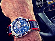 NATO Premium - modrá / červená - Omega Seamaster 300M
