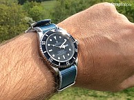 NATO Premium - azurová / šedá - Rolex Submariner