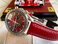 HIRSCH Carbon - Červená - Omega Speedmaster M. Schumacher