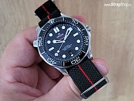 Parachute Strap  - Černá / červená - Omega Seamaster 300