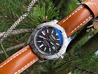 HIRSCH Heavy Calf - zlatohnědá - Breitling Avenger GMT