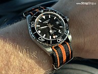 NATO Strap - oranžová / černá - Longines HydroConquest GMT