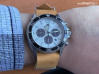 NATO Premium - Kůže béžová - Orient Mako Chronograph