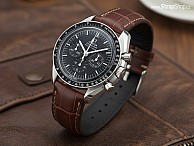 HIRSCH Grand Duke  - hnědá - Omega Speedmaster Moonwatch