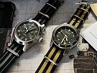 NATO Straps - šedá, béžová / černá - Bremont Arrow & Supermarine Ocean