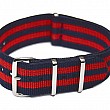 NATO Strap - Modrá / červená